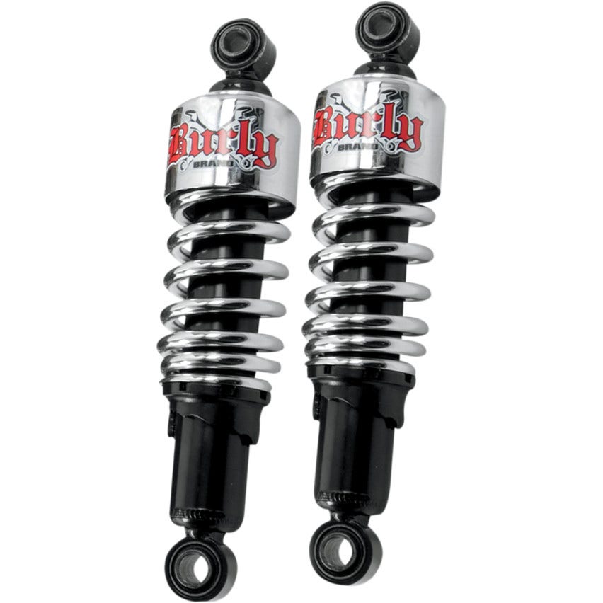 Burly Brand Chrome Slammer Rear Suspension Shocks 10.5 Harley Sportster XL 04-15