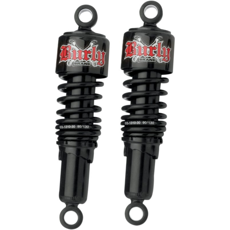 Burly Brand Black Slammer Rear Suspension Shocks 10.5 Harley Dyna 91-16 | B28-1202B