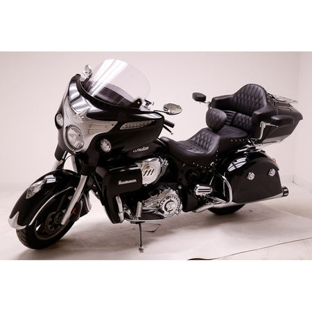 Mustang 79664 Black Diamond Stitch Touring Seat w/Backrest & Heat 15-18 Indian 0810-1983 08101983