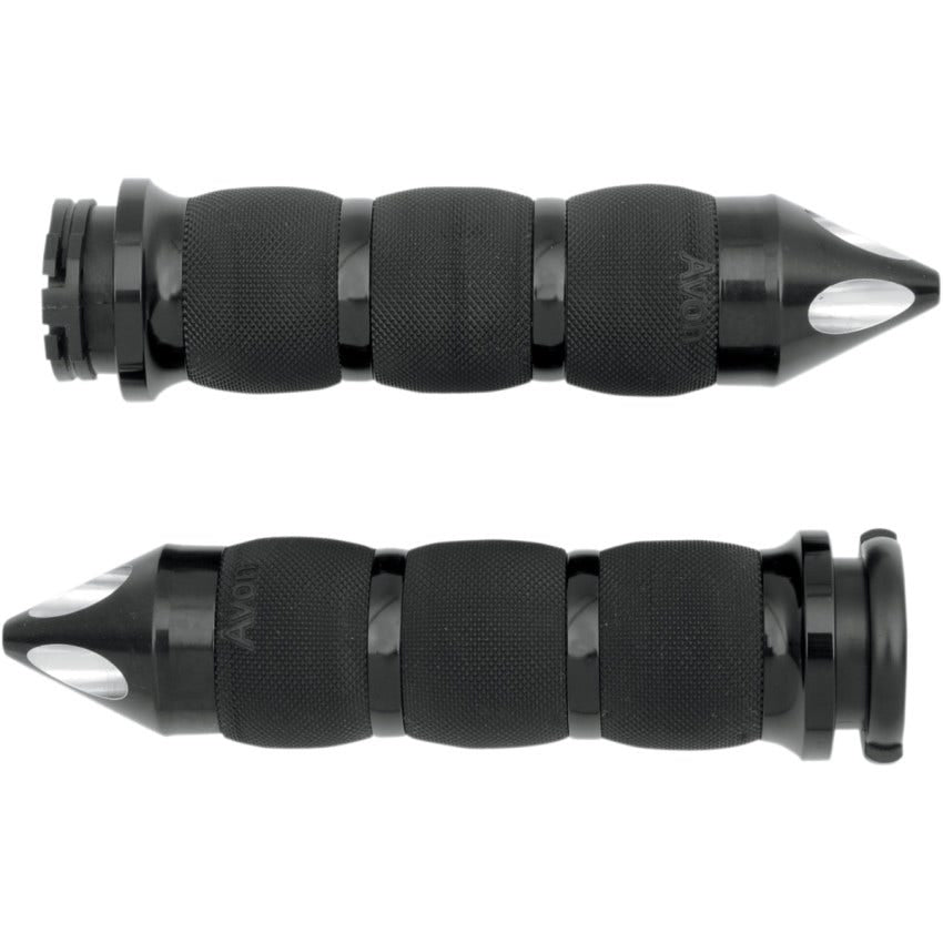 Avon Grips Black Anodized Spike Air Cushioned Grips for Harley Cable Throttle