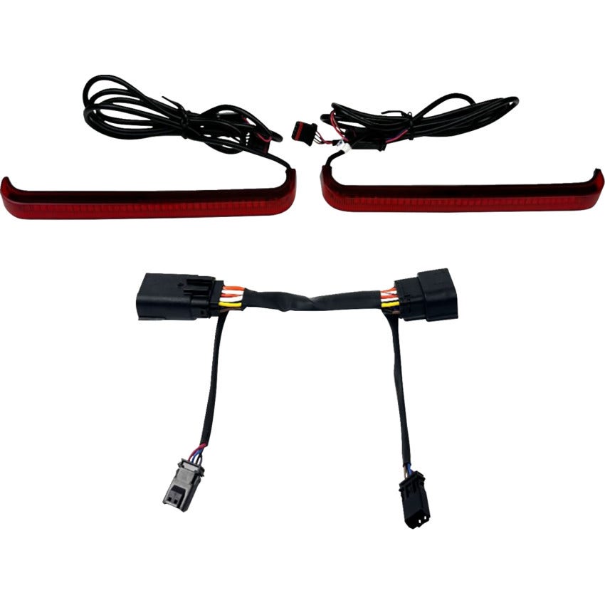 Custom Dynamics Low-Profile LED W/Red Turn Signal Saddlebag Lights 4 Harley