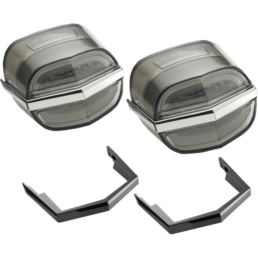 Ciro Plug-N-Play Tailights W/Chrome & Black for Harley 2009-2023 Tri Glide Models