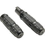 Ciro Chicane Chrome and Black Grips for Harley Cable & Throttle By Wire