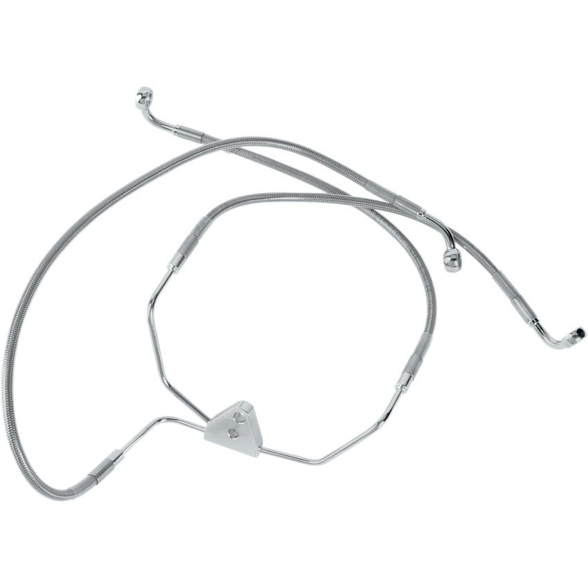Drag Specialties Front Stainless Steel Brake Line for Harley 96-07 FLHT/FLTX - Stock Length