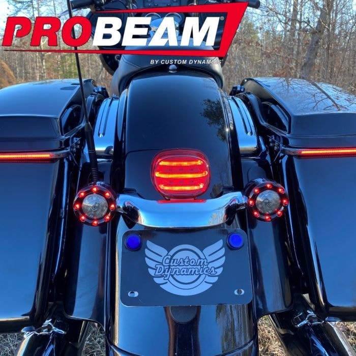 Custom Dynamics ProBeam Add-On Mini Taillight Red Lens Harley Touring 14-20