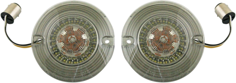 PROBEAM® Dynamic Ringz Flat Front Turn Signals Amber White LED Smoked Lens