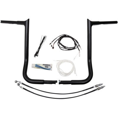 FBI Fat Baggers Black 16" EZ Install Pointed Handlebar Package Harley FLH 14-20