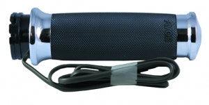 Avon Custom Contour Chrome Heated Grips for Harley Throttle By Wire Models