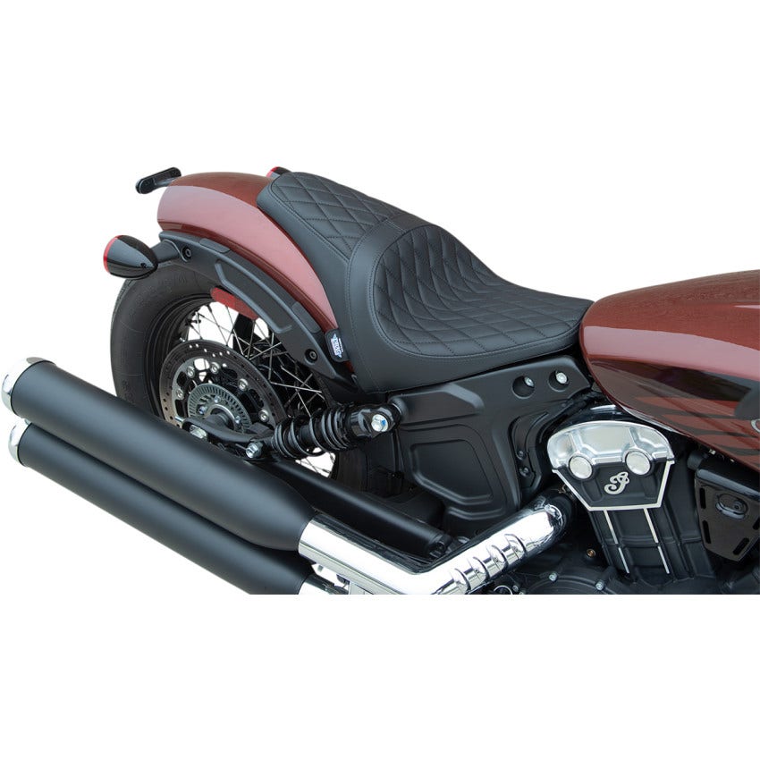 Drag Specialties Black Diamond Stitch 3/4 Solo Seat Indian 18-23 Scout Bobber