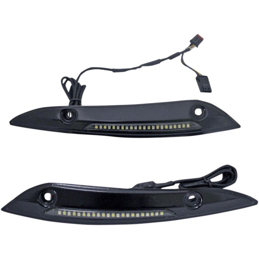 Custom Dynamics Black Plug N Play Windshield Turn Signals Harley 15-17 FLTR CD-RG-WT-15-B