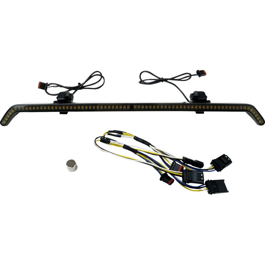 Custom Dynamics Black W/Smoke Lens Center Fairing Vent Trim W/Signals 4 Harley