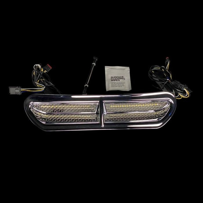 Custom Dynamics Chrome Genesis 4 All-In-One LED Fairing Insert Harley Batwing 14-Up