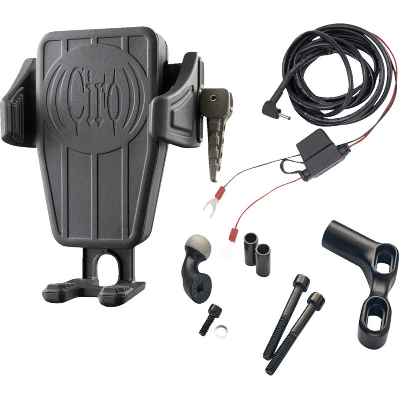 Ciro 55311 Gen 2 Cybercharger® Phone Holder Chrome Perch Mount for Harley & Indian