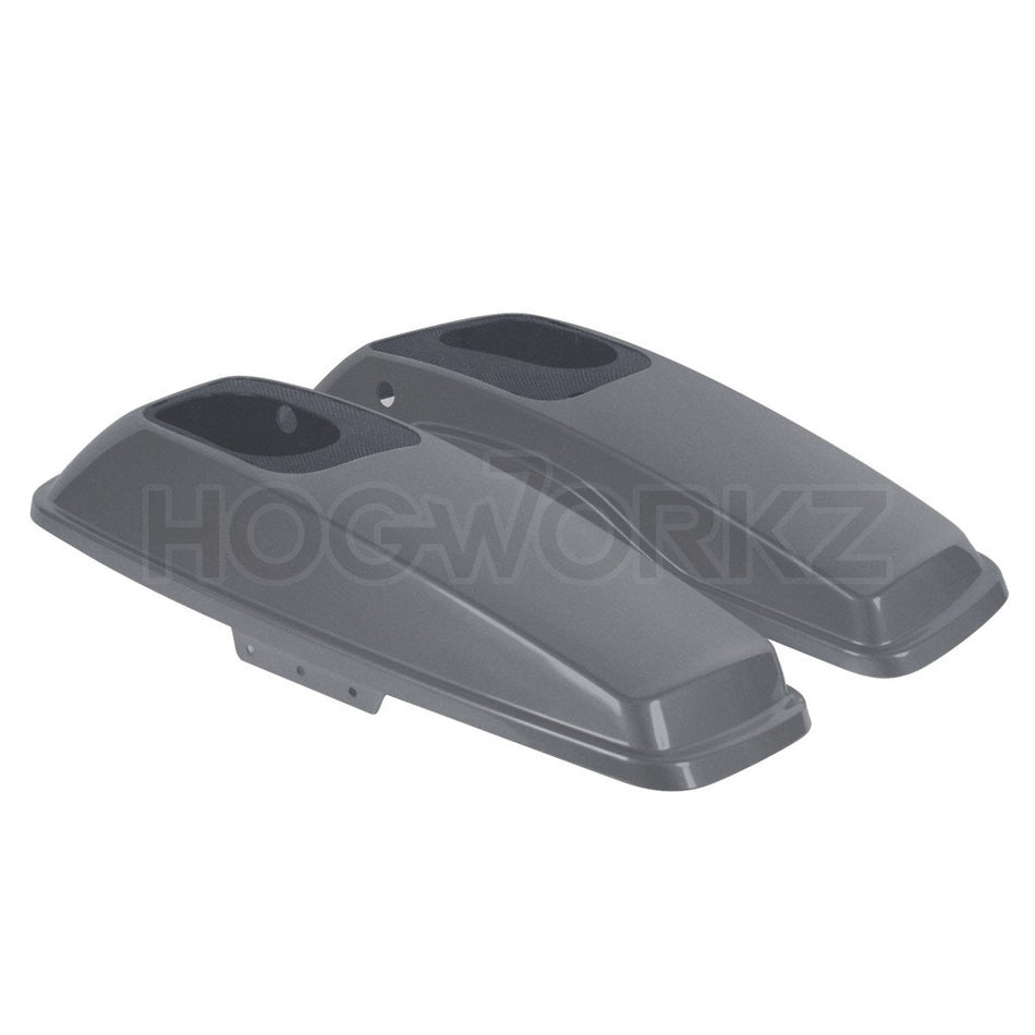 Hogworkz Charcoal Denim 6" x 9" Speaker Lids Harley Touring 14-20 Saddlebags