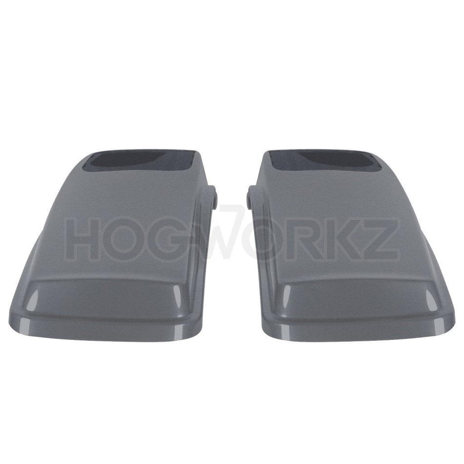 Hogworkz Charcoal Denim 6" x 9" Speaker Lids Harley Touring 14-20 Saddlebags