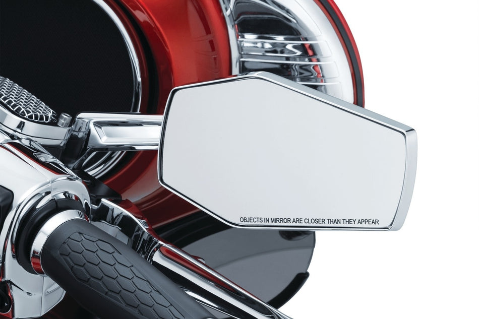 Kuryakyn 5918 Chrome Hex Right/Left Mirrors Multi-Fit Direct Harley Repalcement