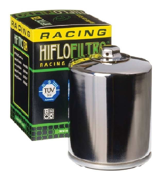 HiFloFiltro HF170CRC Chrome High Performance Oil Filter Set 80-99 Harley Big Twin