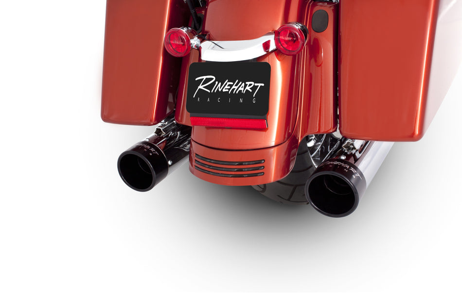 Rinehart 4" DBX40 Slip-On Mufflers Chrome & Black Tip Harley FLH/T Touring 95-16