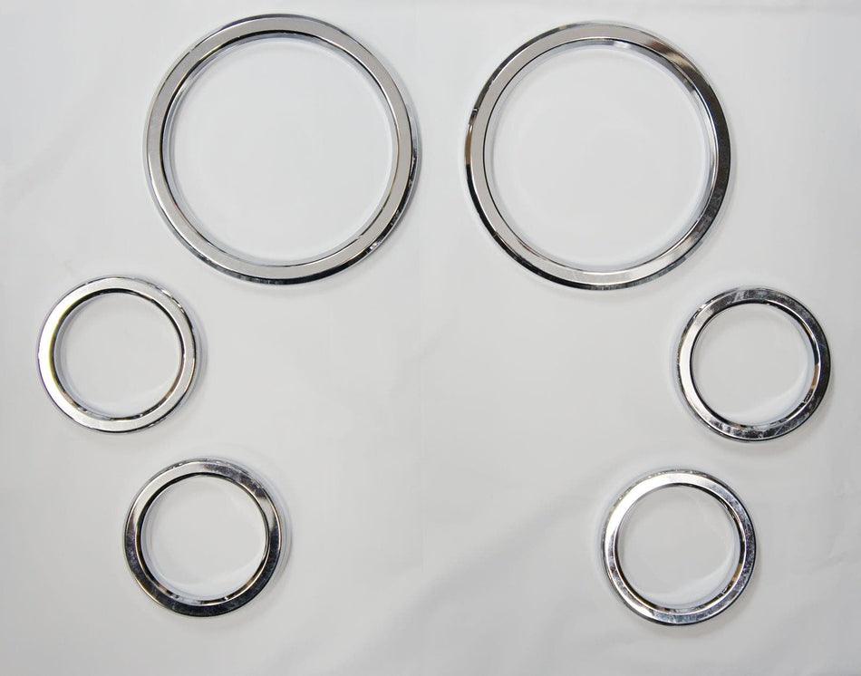 Chrome Speedometer & Gauge Bezel Covers Bezels Harley Dresser FLHX FLHT FLH