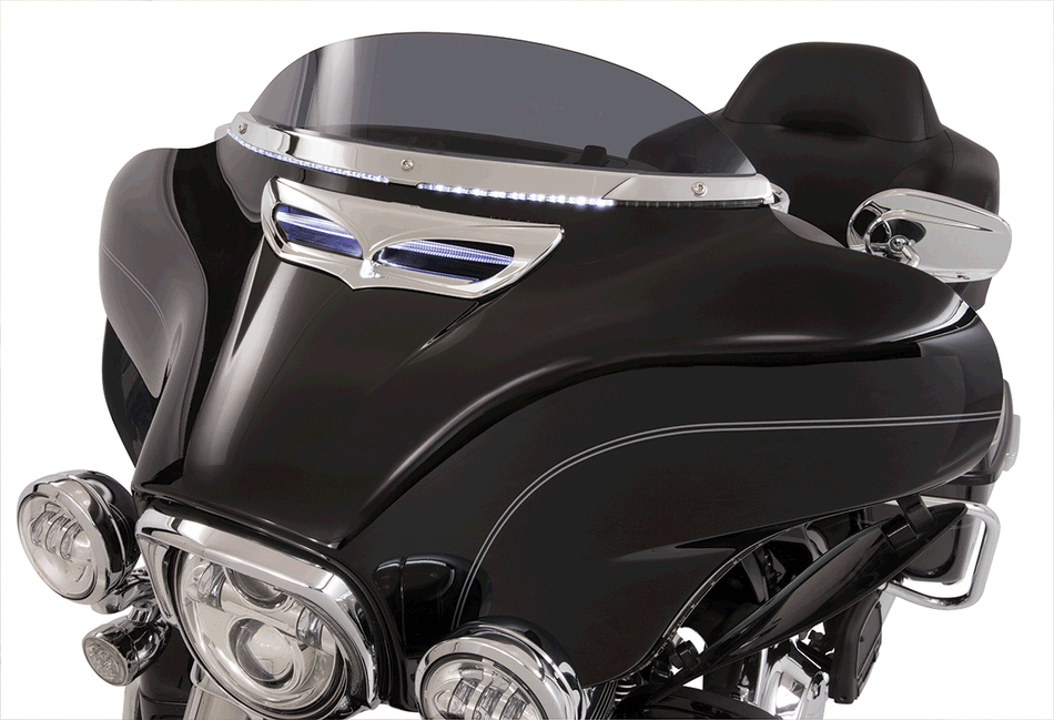 Ciro Horizon Windshield Trim With LED Lights for Harley FLH Models