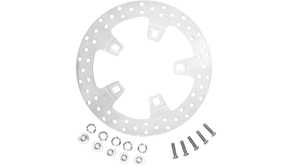 Polished 320mm Front Enforcer Style Rotor & Hardware for Harley '24