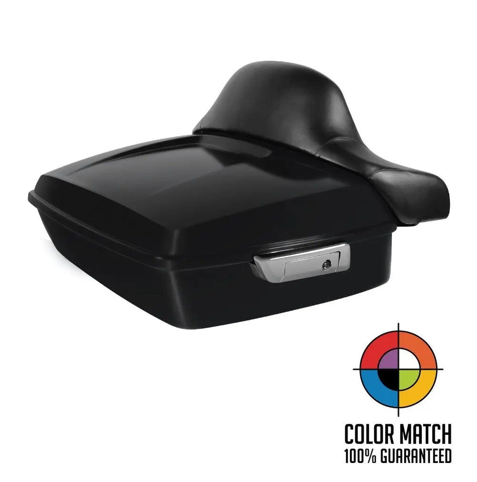 Hogworkz Chopped Tour Pack Full Backrest Chrome Hardware for Harley FLH '97-'24