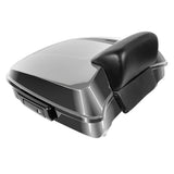 Hogworkz Chopped Tour Pack w/ Slim Backrest Black Hardware for Harley FLH '97-'24