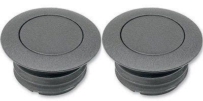 Custom Chrome Wrinkle Black Flush Mount Pop Up Gas Cap Set For Harley Vented