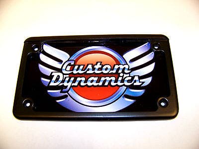 Custom Dynamics Black Flat Horizonal Motorcycle Plate Frame w/ LED Illumination