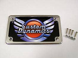 Custom Dynamics Chrome Flat Horizonal Motorcycle Plate Frame w/ LED Illumination
