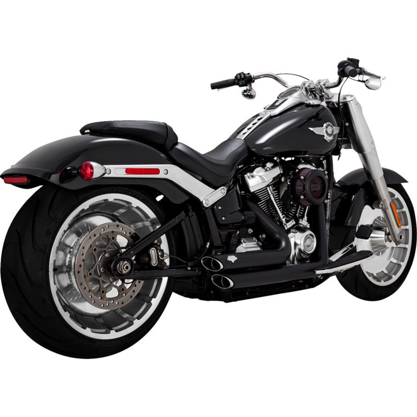 Vance & Hines Black Shortshots Staggered Exhaust 4 Harley 18-24 49 State Legal