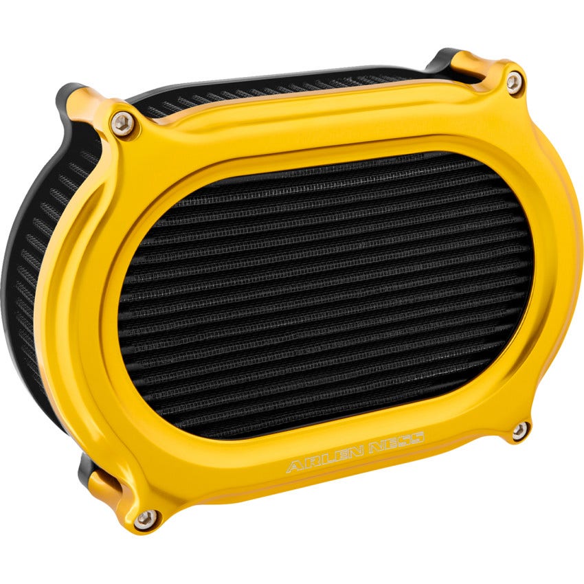 Arlen Ness Gold Stage 2 Oval Air Cleaner Kit for Harley 23-25 Touring Softail