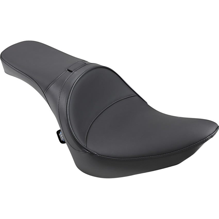 Drag Black Smooth Predator 2-Up Seat W/Backrest Option Harley 84-99 Softail