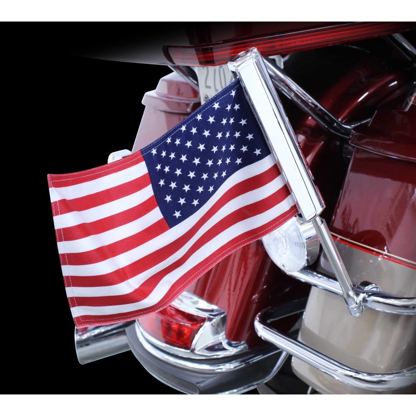 Ciro LED Lighted Flagpole W/ American Flag Mount for 3/4" Tubing 4 Harley