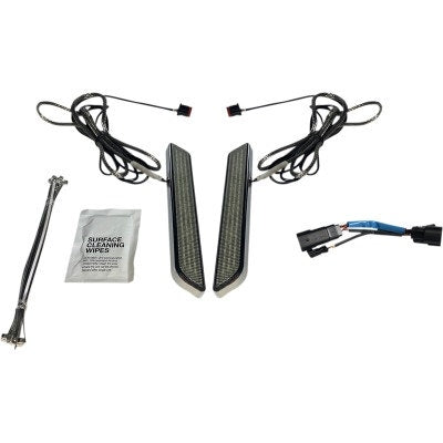 Custom Dynamics LED Front Fork Lightz Smoke Lens Chrome Harley CVO 09-13