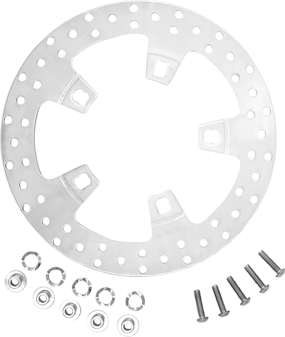Coastal Moto Polished 320 mm Front Brake Rotor 4 Harley 24 FLHX/FLTR