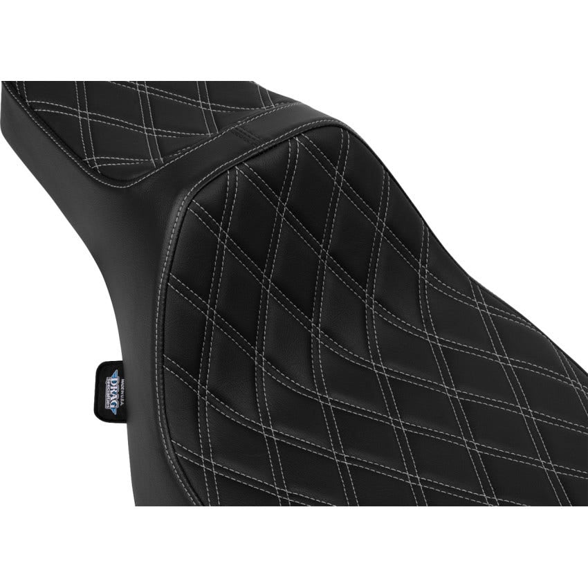 Drag EXT Reach Double Diamond Silver Stitch Predator 3 Seat Harley 23-25 FL