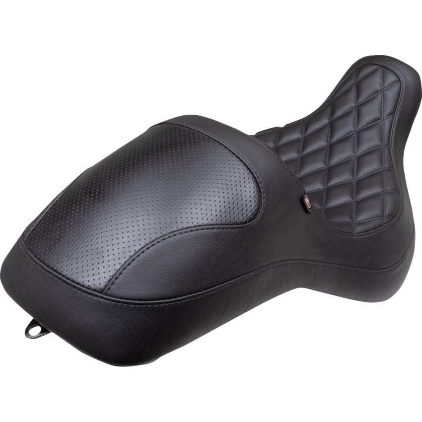 Mustang Black Double Diamond Extreme Fastback Seat 4 Harley