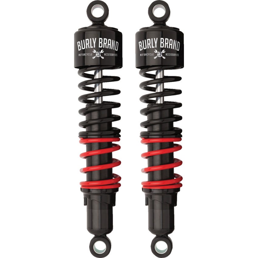 Burly Brand Black/Red 13"Stiletto Shocks Harley 2014-2024 Touring