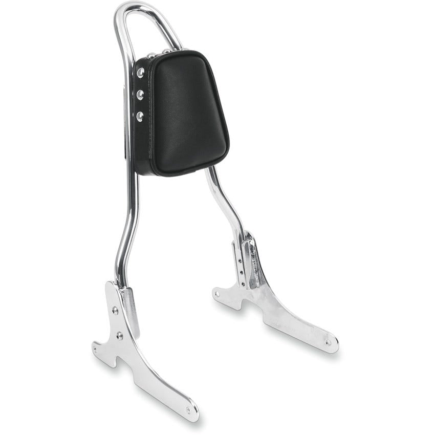 Drag Smooth W/Studs Tapered Black Backrest Pad for Round Sissy Bar for Harley