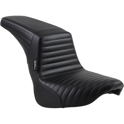 Le Pera LYF-590PT Black Kickflip 2-Up Seat Pleated Harley M8 FXFB 18-23