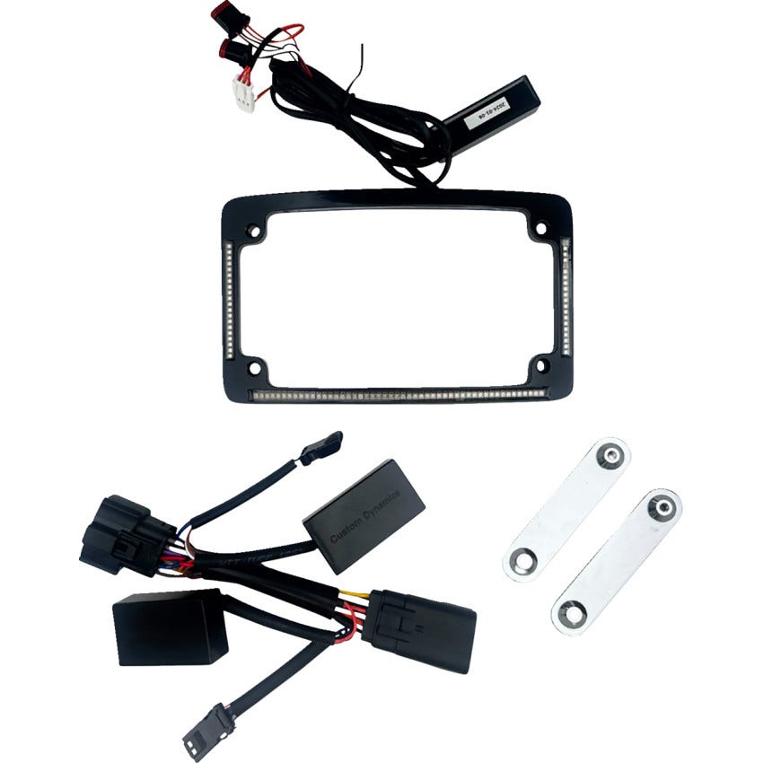 Custom Dynamics All-In-One Auxiliary LED License Plate Frame Harley 23-25