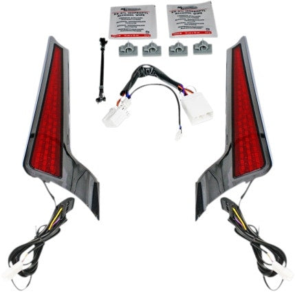 Custom Dynamics Chrome Red Lens LED Rear Fender Fillerz Fascia Panel Harley 06-09