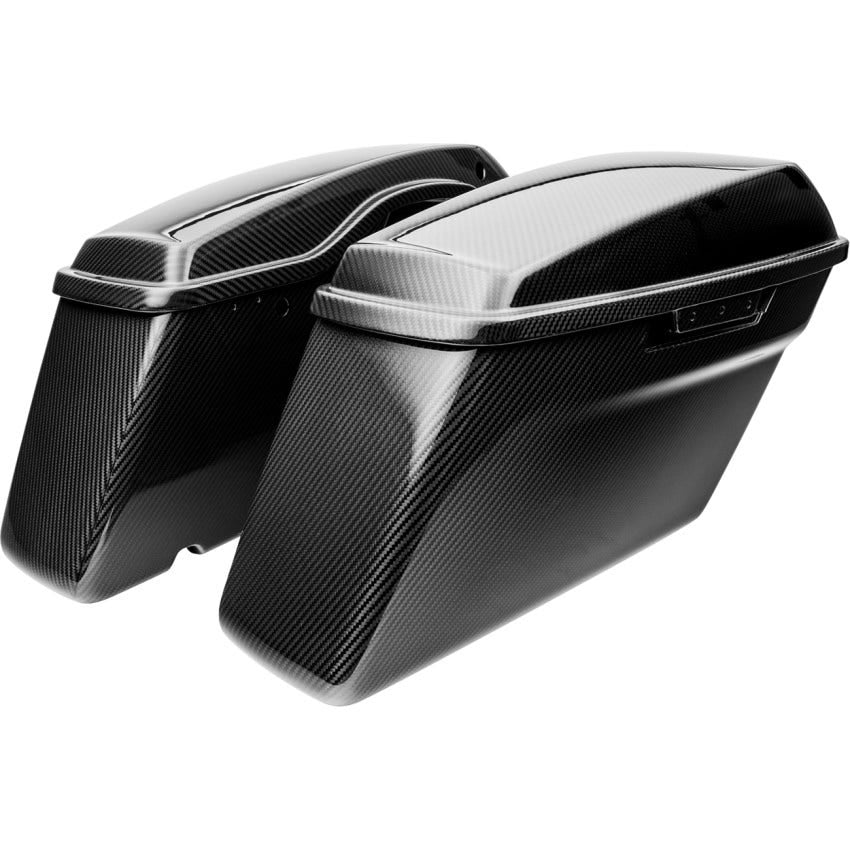 Slyfox Black Carbon Fiber Saddlebags for Harley 14-25 Touring