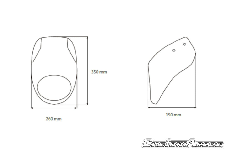 Custom Acces Free Spirit Semi-Fairing Matte Black Harley Sportster XL 883N 09-Up