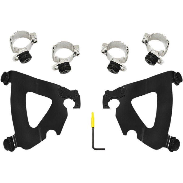 Memphis Shades MEB2038 Black Road Warrior Fairing Trigger Lock Mount Kit Dyna