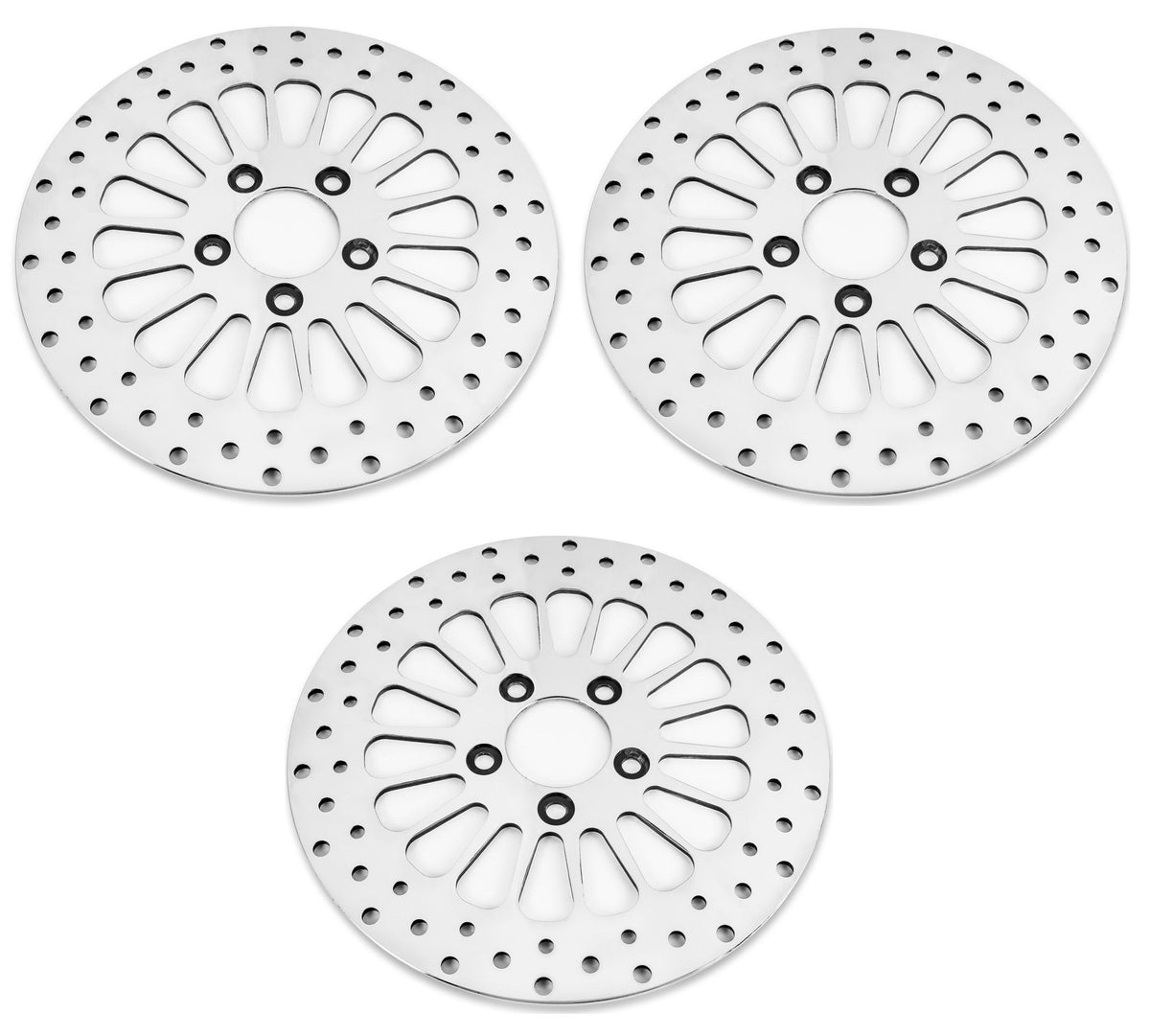 DNA Polished Super Spoke Dual Front & Rear 11.5 Disc Rotors Harley Touring 00-07 | M-RT-2102