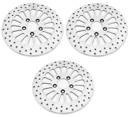 DNA Polished Super Spoke Dual Front & Rear 11.5 Disc Rotors Harley Touring 00-07 | M-RT-2102