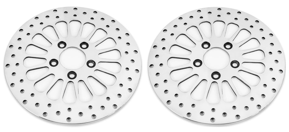 DNA Polished Super Spoke Single Front  & Rear 11.5 Disc Rotors Harley Softail Dyna XL | M-RT-2102