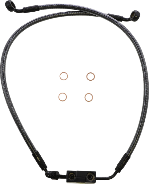 Magnum KARBONFIBR Lower Brake Line AN-3 ABS Dual Disc Harley Softail FX 18-Up